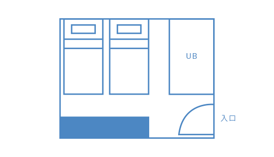 コンパクトツインルーム間取り図