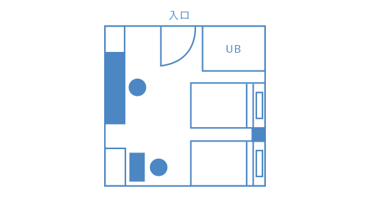 ツインルーム間取り図